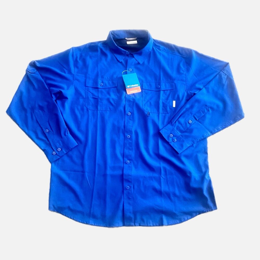 Columbia Omni Shade/Wick UPF 40 Vented Blue Long Sleeve Shirt Size XL NWT